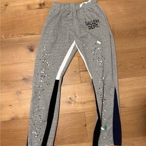 Gallery Dept Gray Paint-Splatter Joggers with Black & Navy Panels